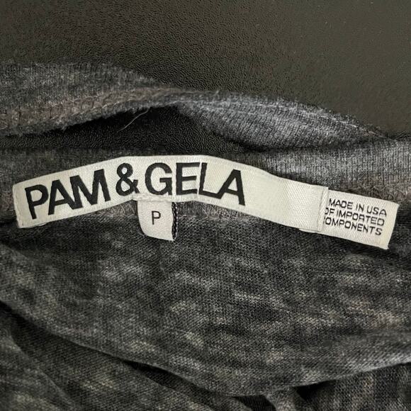 Pam & Gela Women’s Tank Top Size P Gray Open Back USA Casual Athleisure NWT - Picture 5 of 10